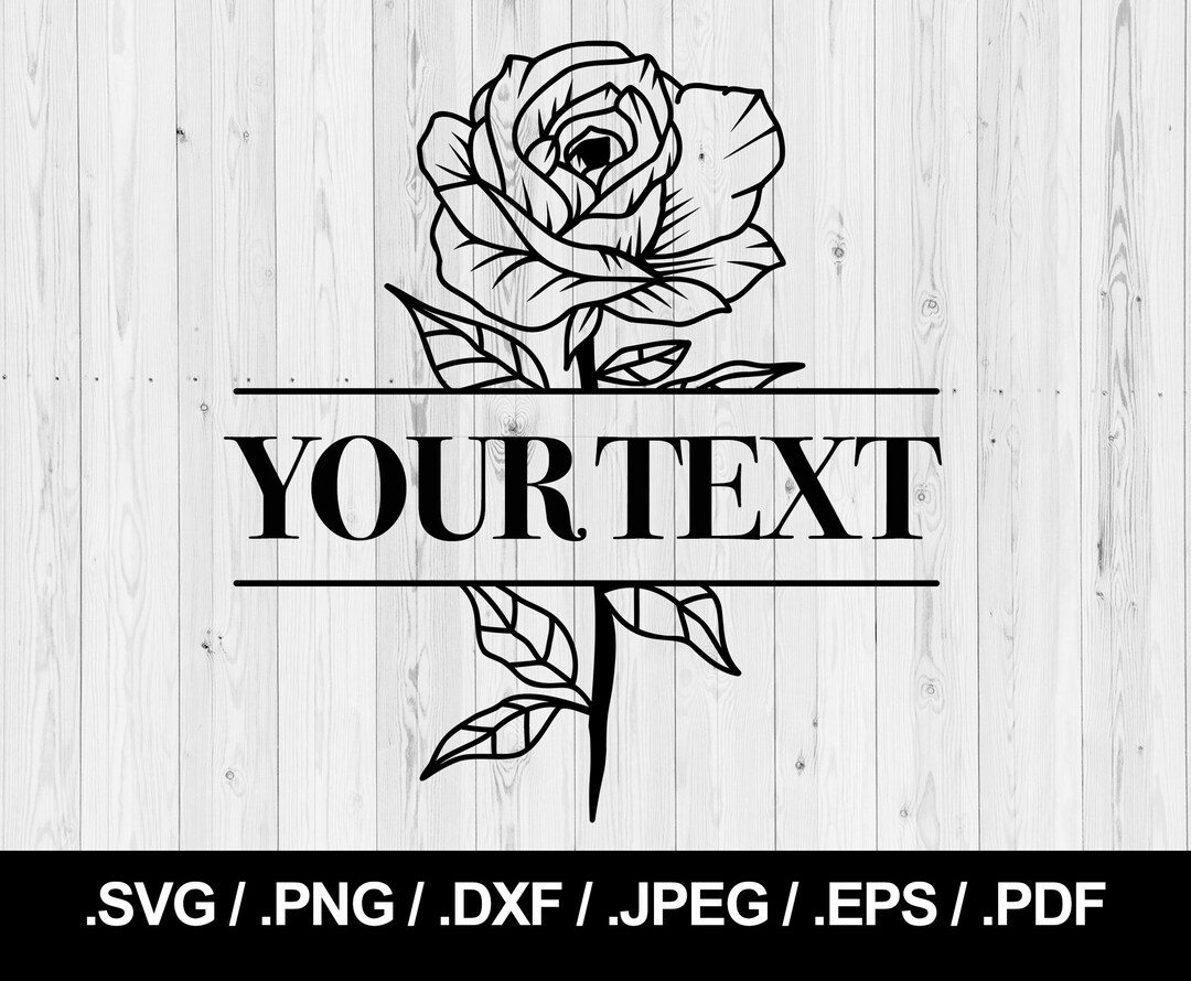 Rose Flower Bouquet. Add Your Own Text. Floral Monogram Split SVG PNG ...