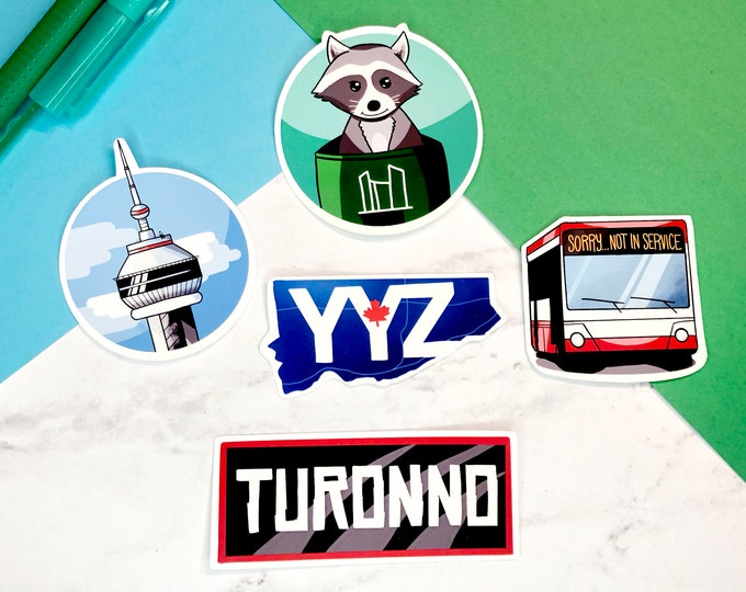 5-pc Toronto Sticker Set | Planner Stickers | Laptop iPad Water Bottle ...