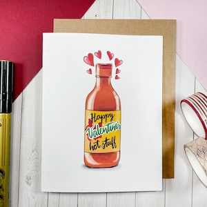 Carte de vœux pour la Saint-Valentin heureuse | Carte drôle bouteille Valentina