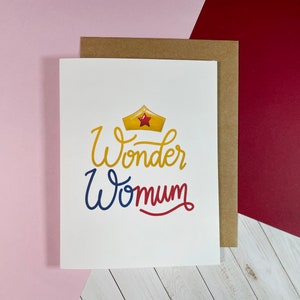 Carte de vœux Wonder Woman / Drôle de carte effrontée pour la fête des mères