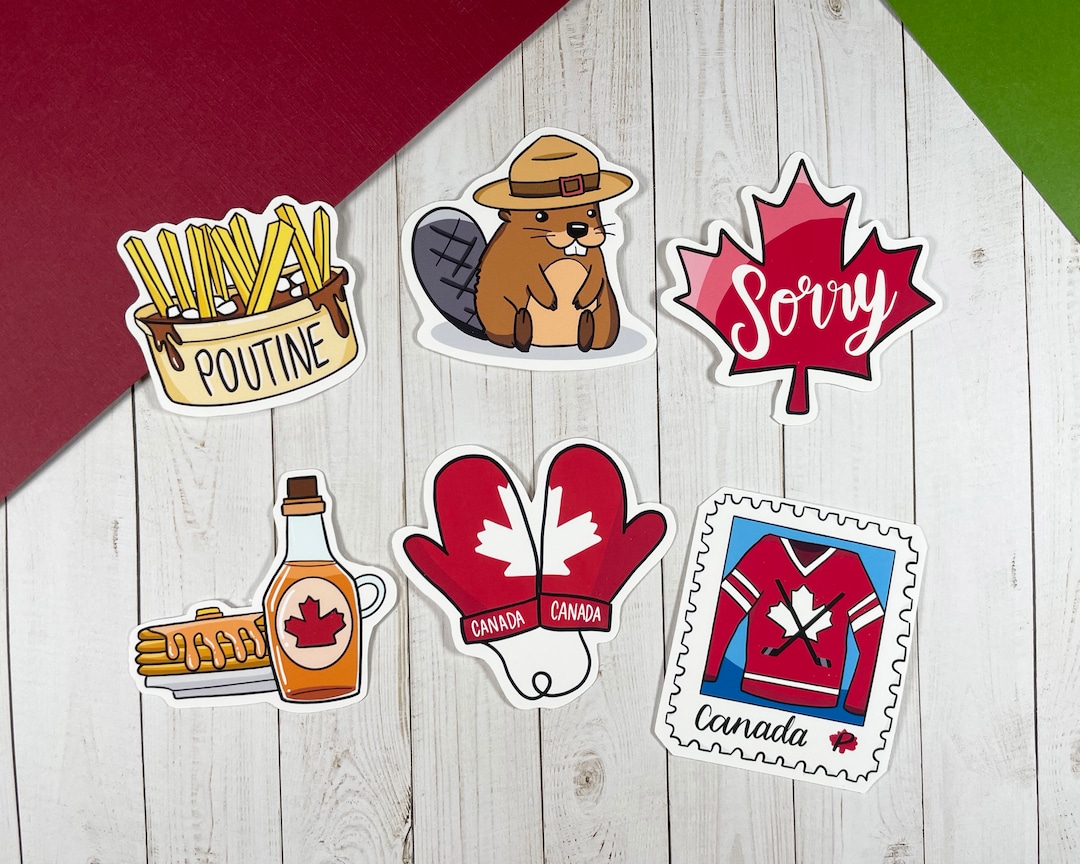 6-pc Canadian Sticker Set | Planner Stickers | Laptop iPad Water Bottle ...