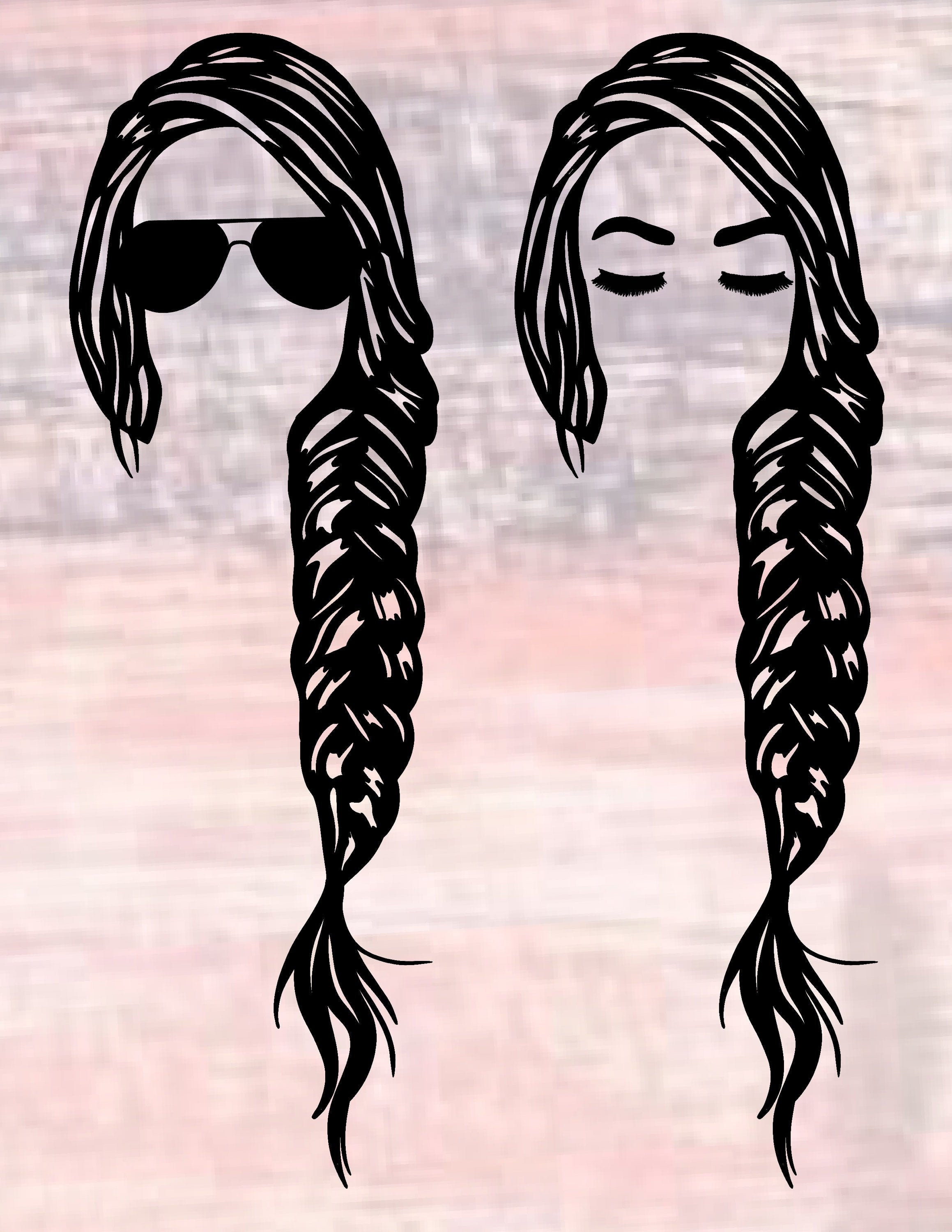 Braid Hair Svg Long Braided Hair Clipart Hairstyle Cut File Braided  Hairstyle Stencil Afro Woman Braids T-shirt Design Dxf Png -  Norway