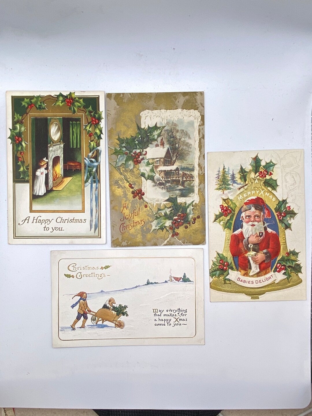 Vier antike Weihnachtskarten/Postkarten zum Sammeln Etsy.de