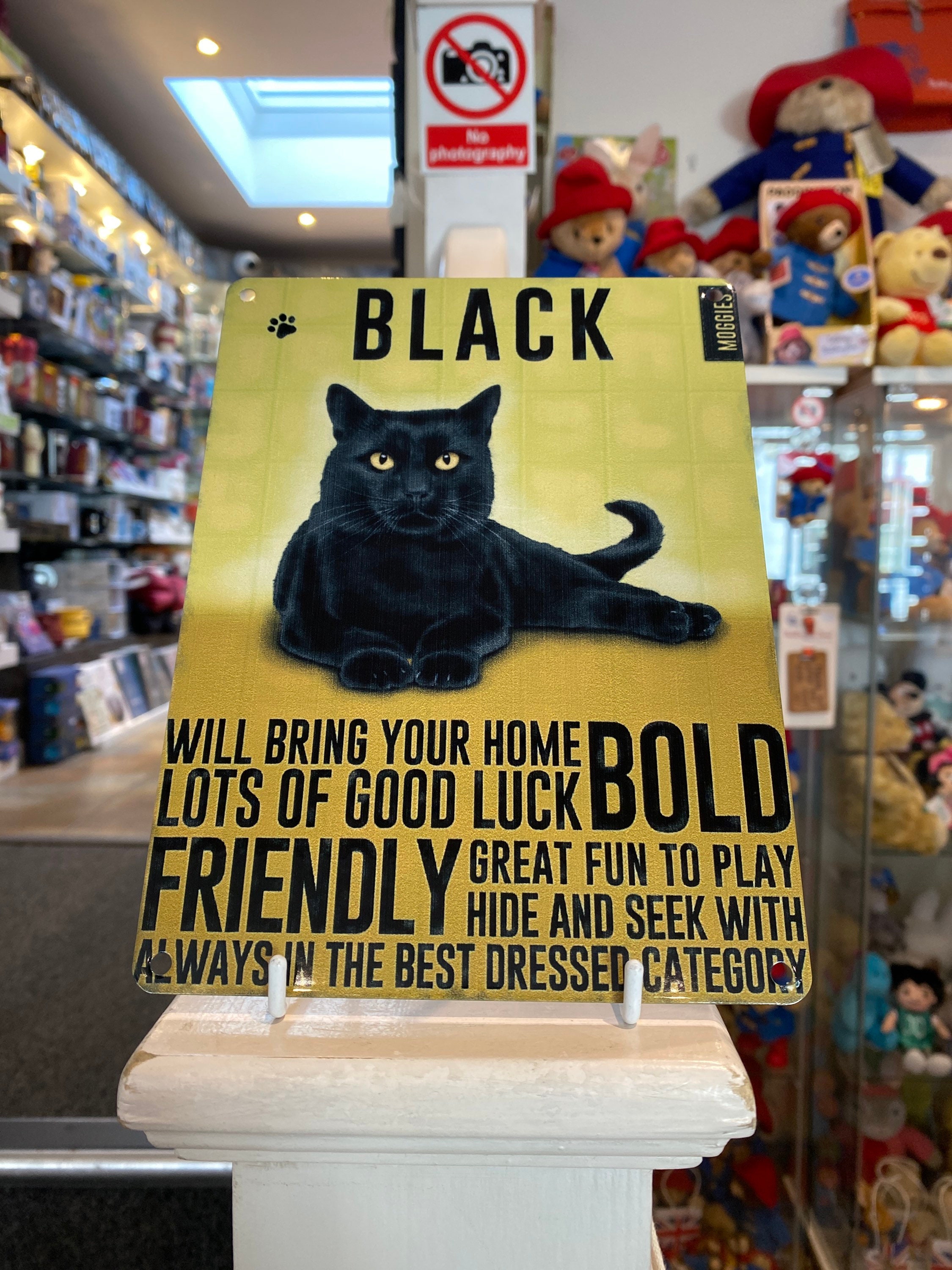 Black Cat Metal sign Etsy