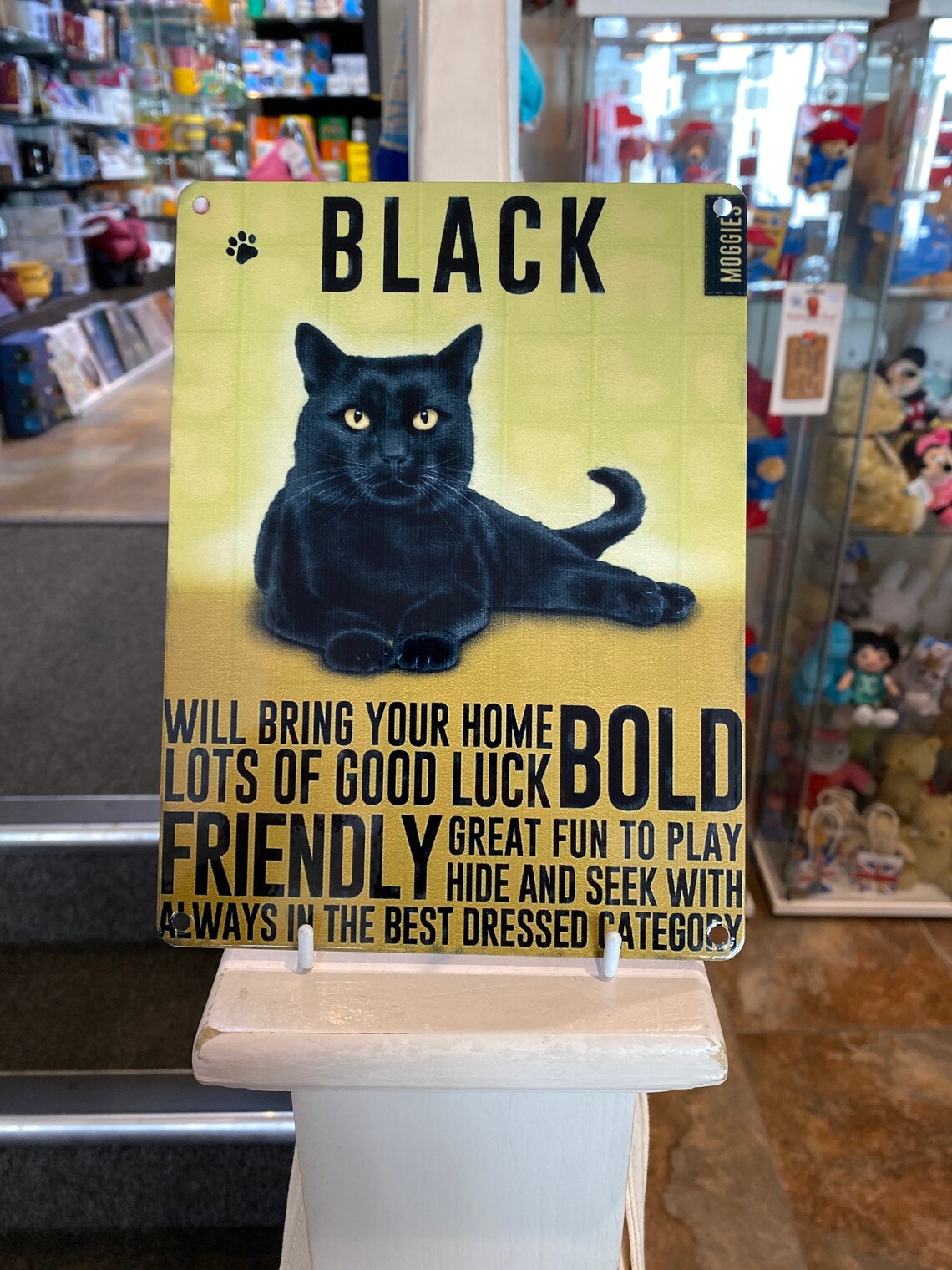 Black Cat Metal sign Etsy