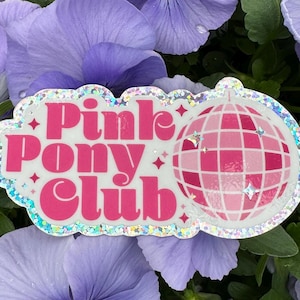 Pink Pony Club Disco Ball Sparkle Sticker | vinyl, waterproof, weatherproof, dishwasher safe