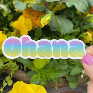 Rainbow Ohana Sticker | Vinyl, weatherproof and waterproof sticker