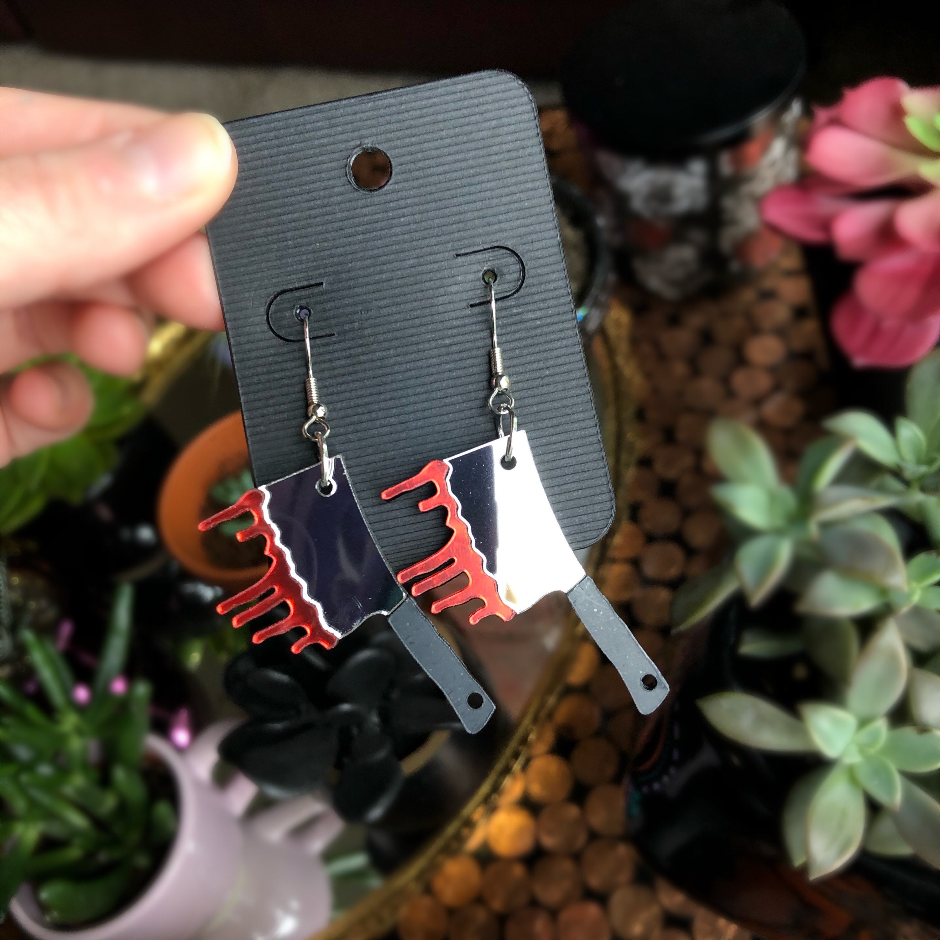 Bloody Cleaver Knife Halloween Earrings Etsy Australia