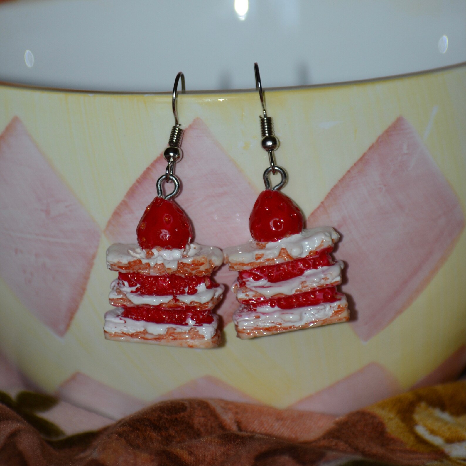 Strawberry Shortcake Dangle Earrings Etsy