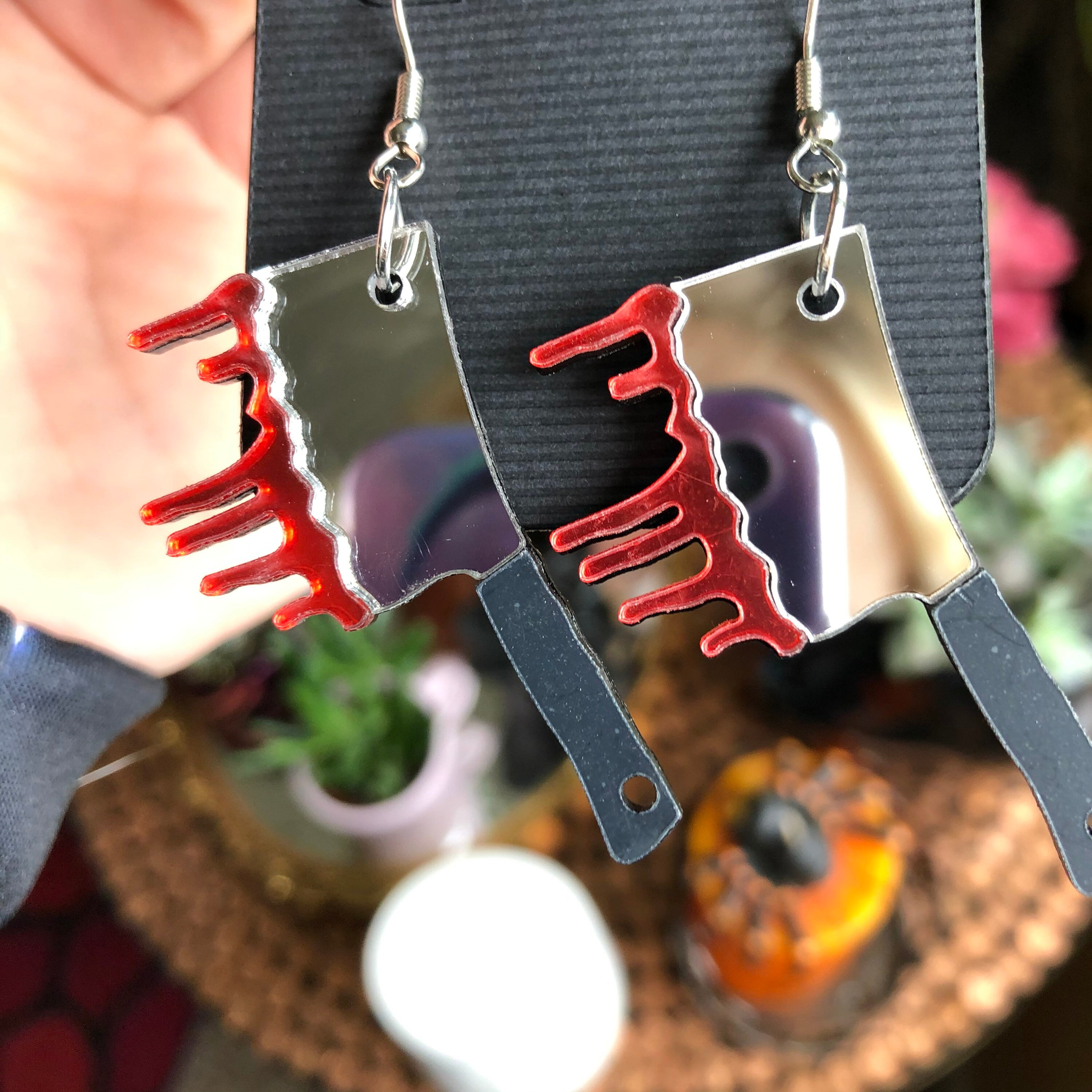 Bloody Cleaver Knife Halloween Earrings Etsy Australia