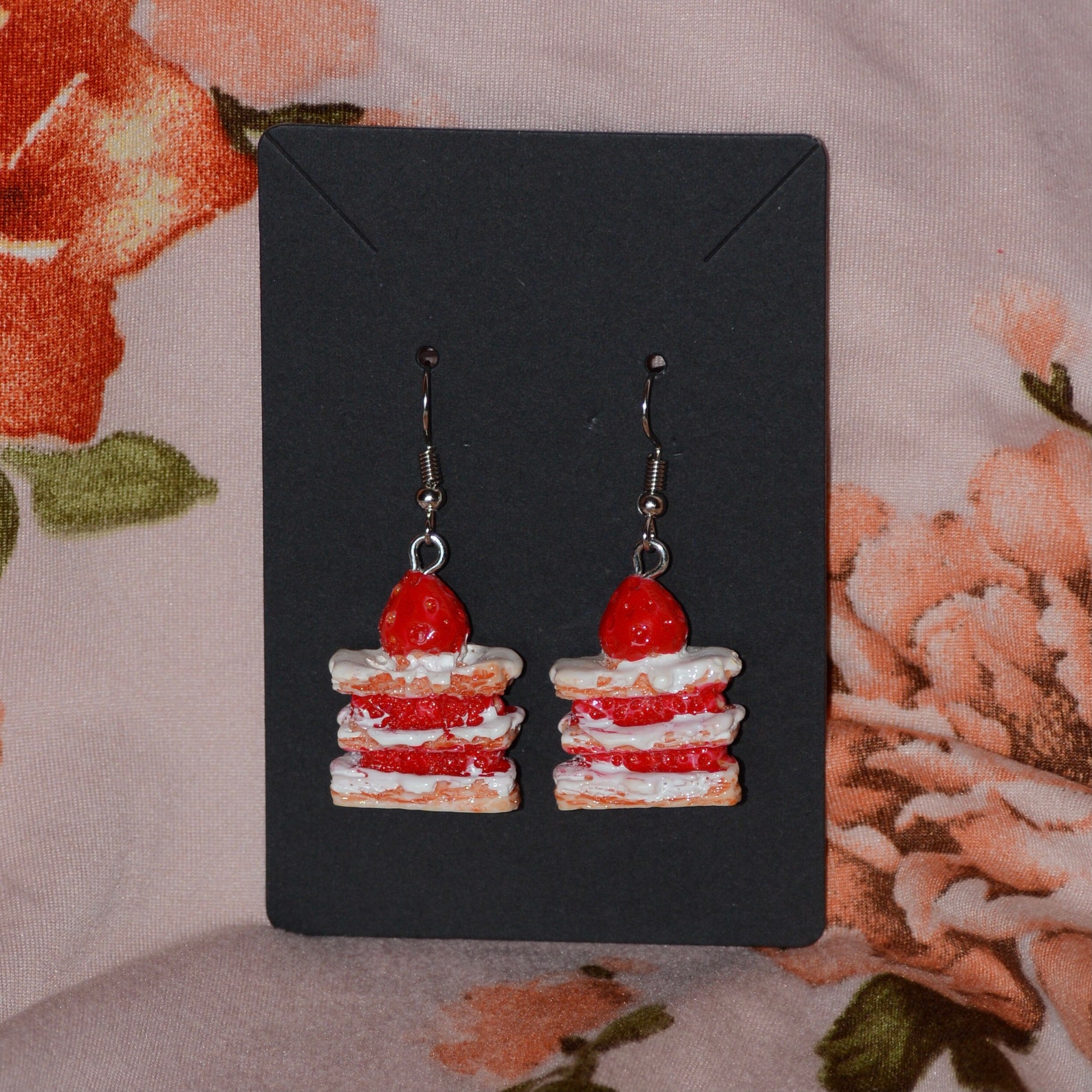 Strawberry Shortcake Dangle Earrings Etsy