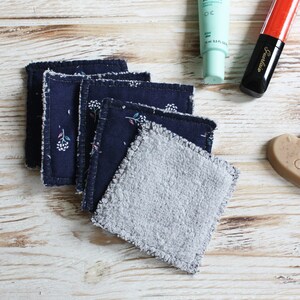 Cotton makeup remover square face scrubbies / Reusable cotton make up wipes / Eco friendly fabric pads / Soft washable facial wipes