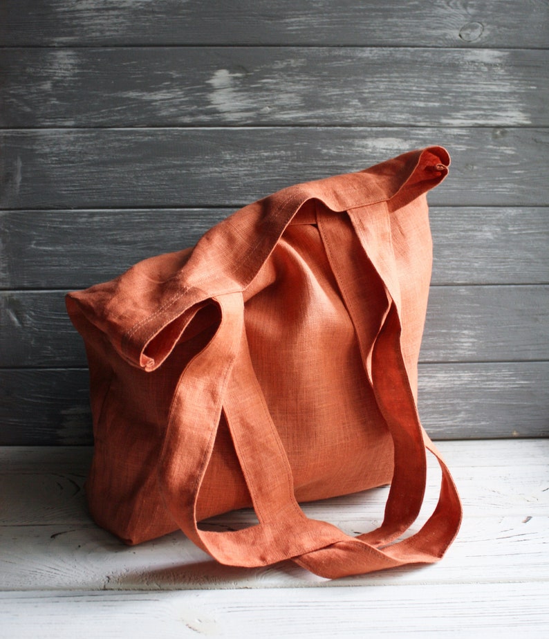 Linen Tote Bag for Grocery / Minimalist Reusable Eco Shopping Etsy