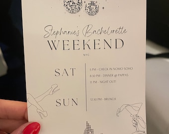 NYC Bachelorette Itinerary - Disco - Custom