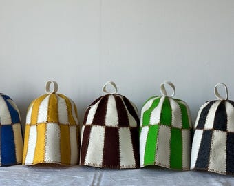 100% natuurlijke wolvilt saunahoed | Hittebestendige saunamuts Banya | Wellnesscadeau IJsbad koude duik | Leuk kleurrijk handgemaakt