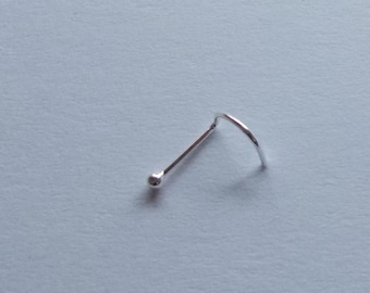 1 x Punta de bola plateada de 1,5 mm, Piercing de nariz de plata de ley 925 de calidad, 22 g