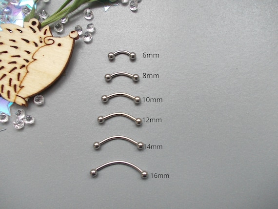 1 X 1.2mm Curved Quality 316L Surgical Steel Bar Eyebrow Ear Piercing Etc.choose Bar Length 6mm 8mm 10mm 12mm 14mm 16mm Etsy