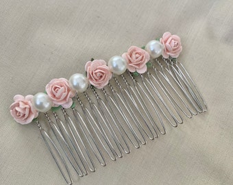 Simple Pearl hair comb, flower hair comb, pearl hair accessory