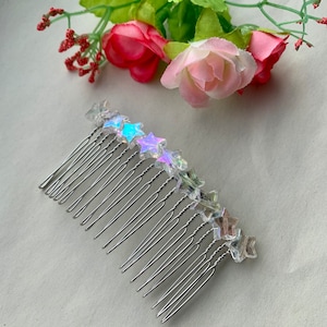 Star Hair Comb, Crystal Wedding Hairpiece, Bridal Hair Accessory, Celestial Hair Comb, bridesmaids gift, gift for her