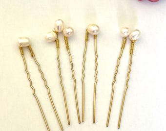 Freshwater Pearl Hair Pins, Bridal Hair Accessories, Wedding Hair Pins, Bride Hairpiece, Pearl Hair Clip, Hair Jewelry