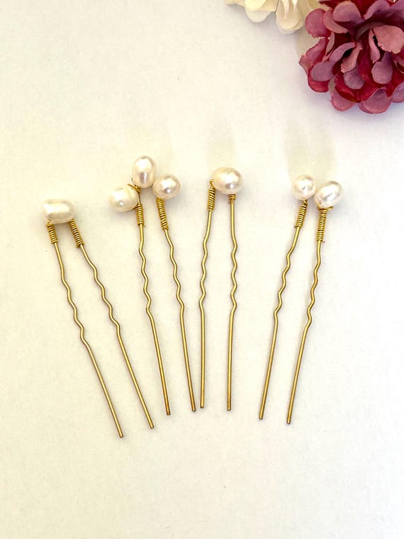 Freshwater Pearl Hair Pins, Bridal Hair Accessories, Wedding  display picture 1