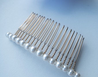 Pearl hair comb, bridal pearl hair accessory