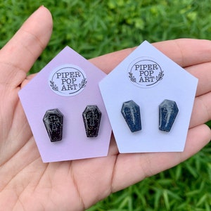Coffin Resin Stud Earrings