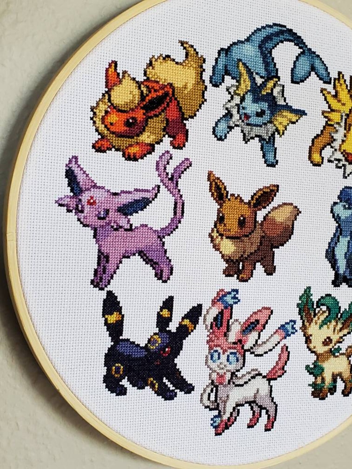 Eeveelution Cross Stitch Wall Hanging Etsy.de