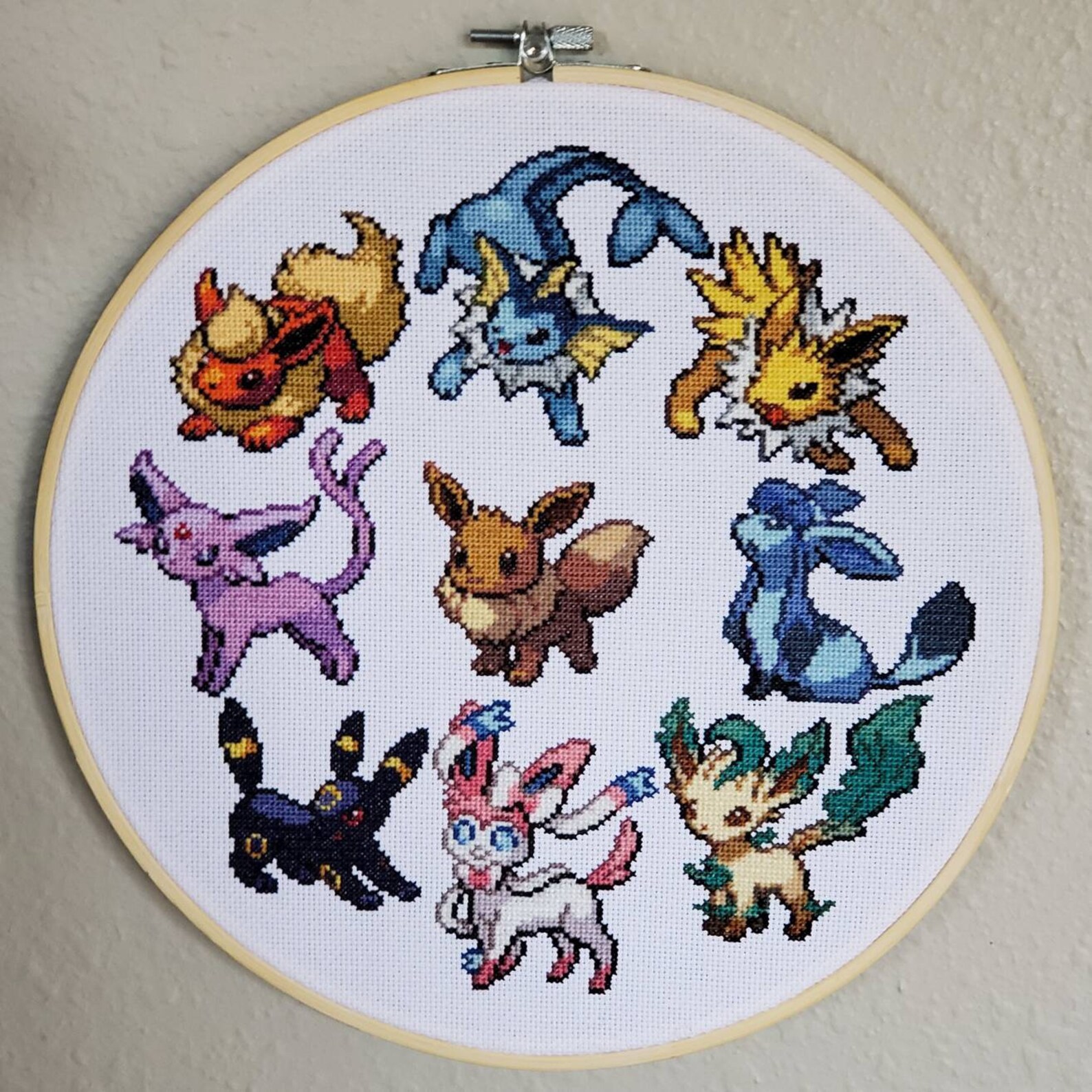 Eeveelution Cross Stitch Wall Hanging Etsy.de