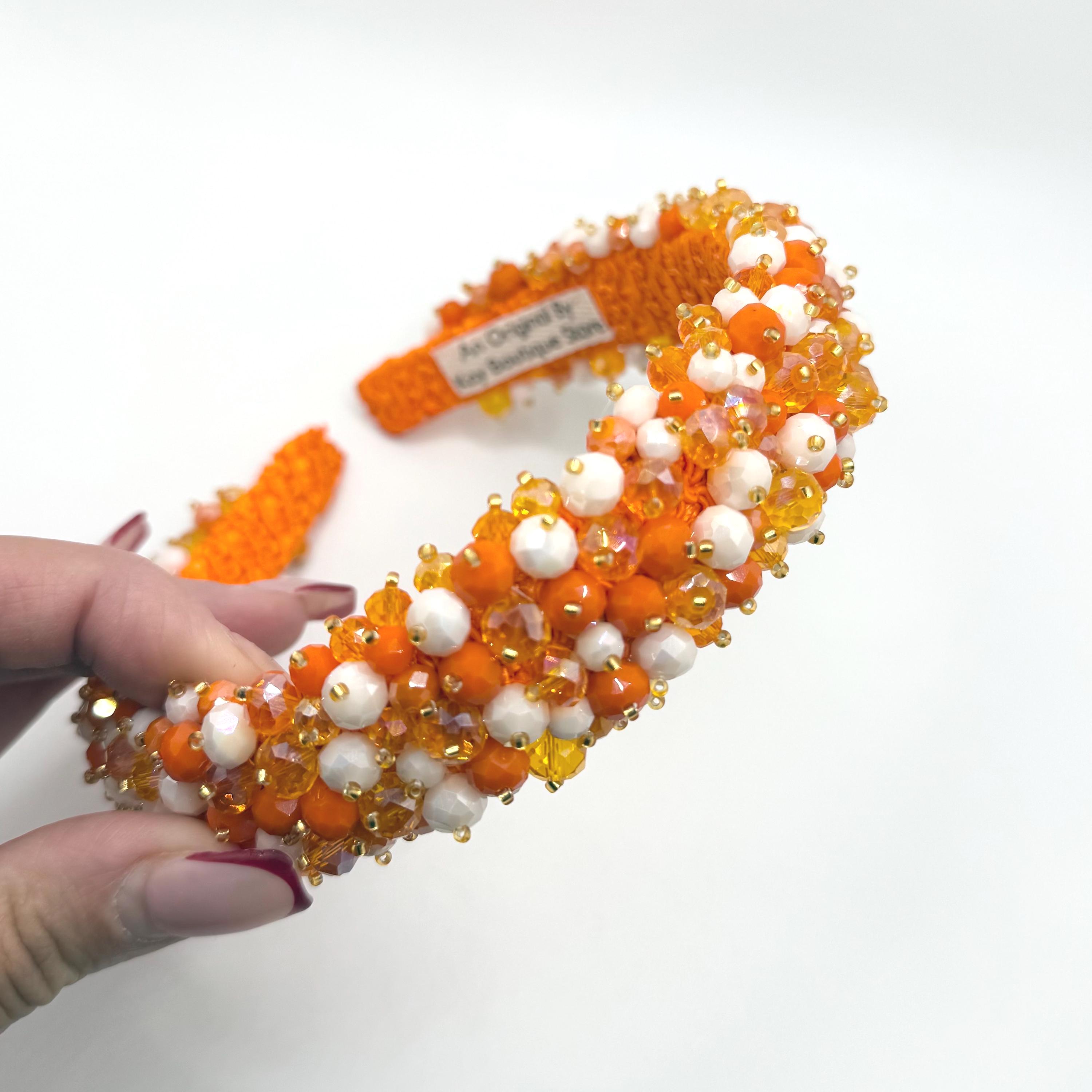 Orange Rhinestones Headband - Etsy display picture 2