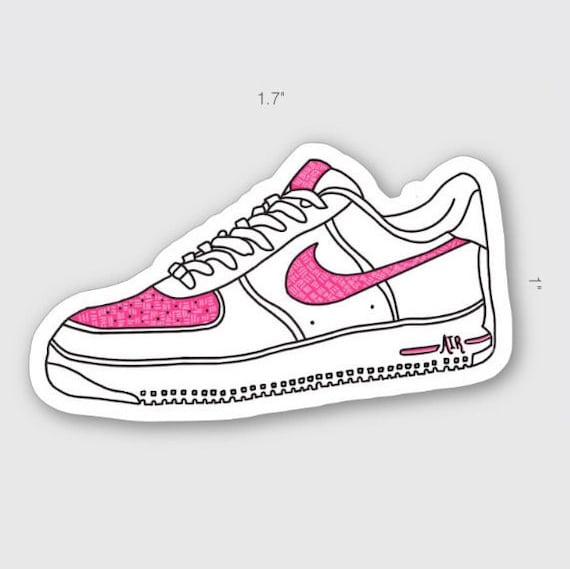 taburete Aviación Heredero Pink Nike Air Force 1 Sticker - Etsy