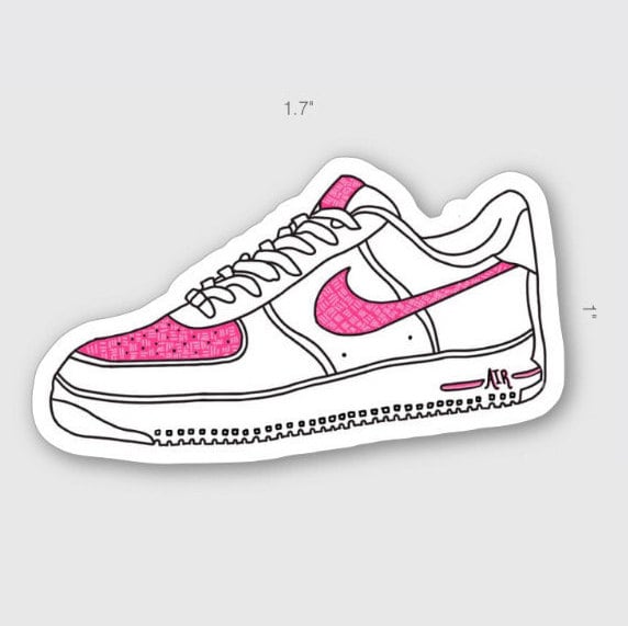 حرف  مزخرف Pink Nike Air Force 1 Sticker | Etsy حرف  مزخرف