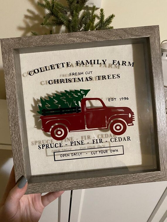 Christmas Tree Shadow Box Family Wall Decor Personalized Etsy