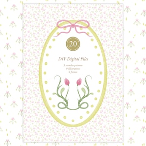 Roze aquarel bloementuin handgeschilderde naadloze patronen frames illustraties kinderkamer kunst bruiloft DIY clipart geschenken digitaal papier