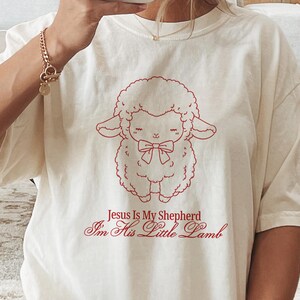 Kleines Lamm Christ SVG PNG, Jesus ist mein Hirte Sublimationsdesign, süße Pastell Ostern Shirt Transfer, 4 Color Bundle Coquette ZIP-Datei