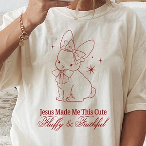 Vintage Bunny Sublimation SVG PNG, entzückendes christliches Design, Pastell Shirt Transfer, Jesus hat mich so süß gemacht, 4 Color Bundle ZIP Pack