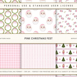 Ensemble de motifs sans couture roses pour fête de Noël