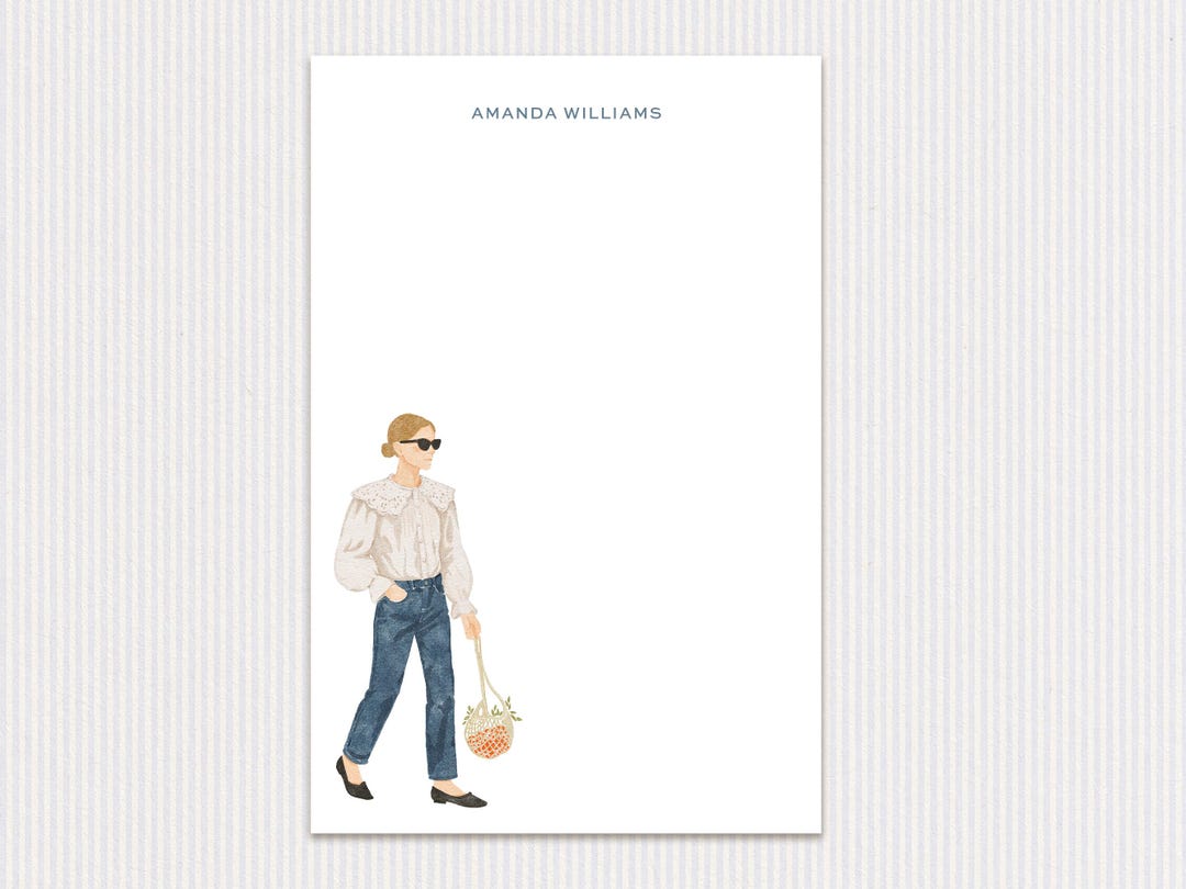 Personalized Notepad: Hand-drawn Fashion Illustration Stationery - Etsy