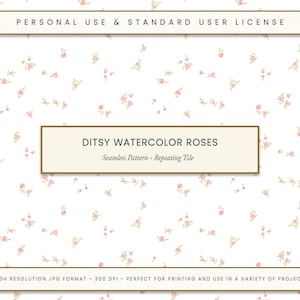 Ditsy aquarel rozen naadloze patroon handgeschilderde roze bloemen voor stof ambachten DIY projecten JPG sierlijke digitale papier Home Decor Design