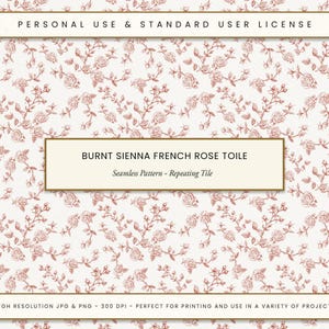 Toile rose française en terre cuite motif sans couture vintage Floral textile impression numérique dessin au trait Style chinoiserie tissu dessiné à la main artisanat bricolage
