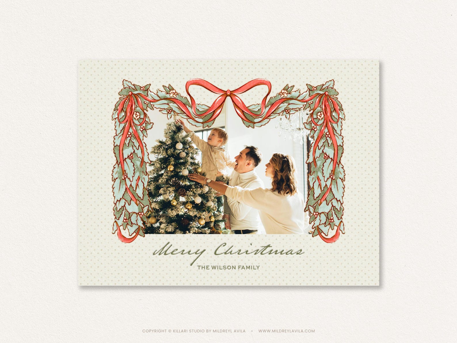 Botanical Frame Clipart, Preppy Christmas Border: PNG (digital Download ...