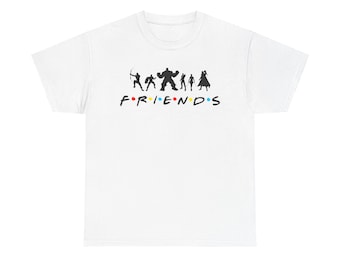 Freunde Unisex aus schwerer Baumwolle T-Shirt, lustiges T-Shirt, Freizeitkleidung, Geschenk für Freunde, Film Nacht Shirt, jeden Tag Stil