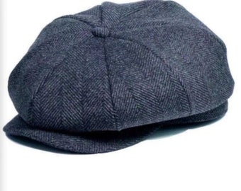 8 Panel Newsboy Cap For Men and Women, Flat Cap, Ivy Hat, Wool Blend, Gatsby Hat, Women and Mens Caps, Herringbone Cap, Peaky Blinders Hat