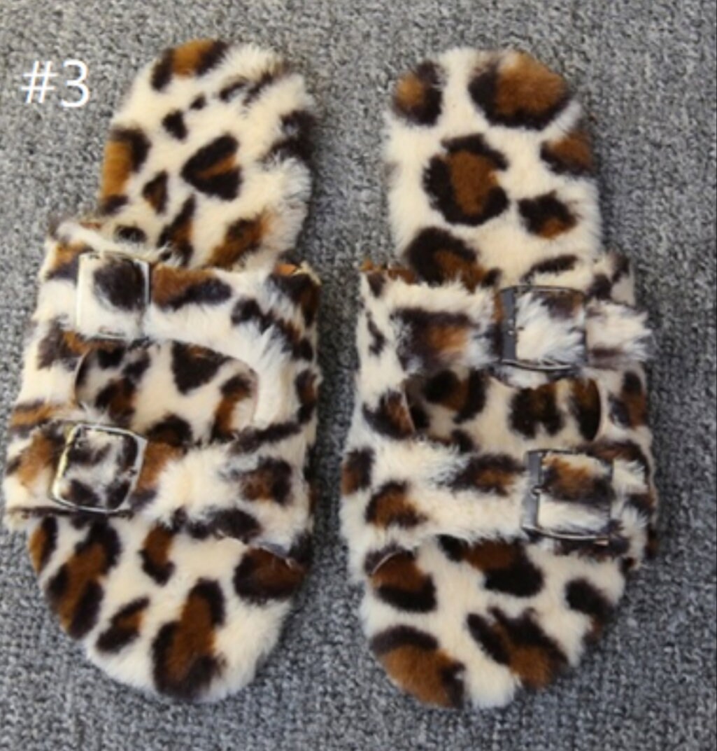 Natural glitter faux fur ivy slipper new arrivals