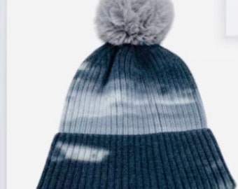 Tie Dye Beanie with Pom, Winter Hats, Premium Hats, Warm Hats, Winter Accessories, Hair Accessories, Head Accessories