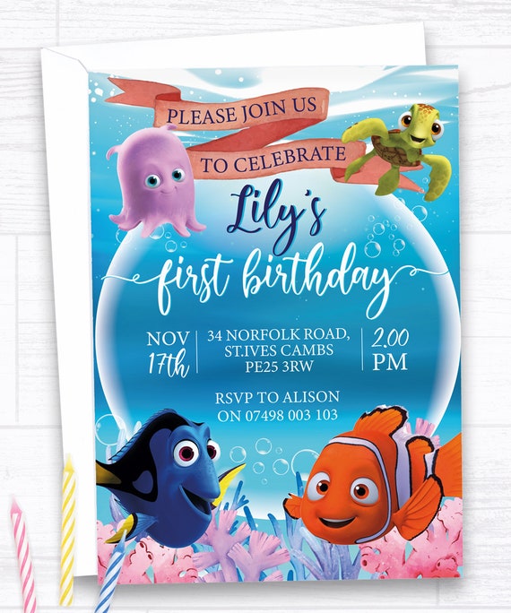 Finding Nemo Party Invitation Finding Nemo Birthday Party