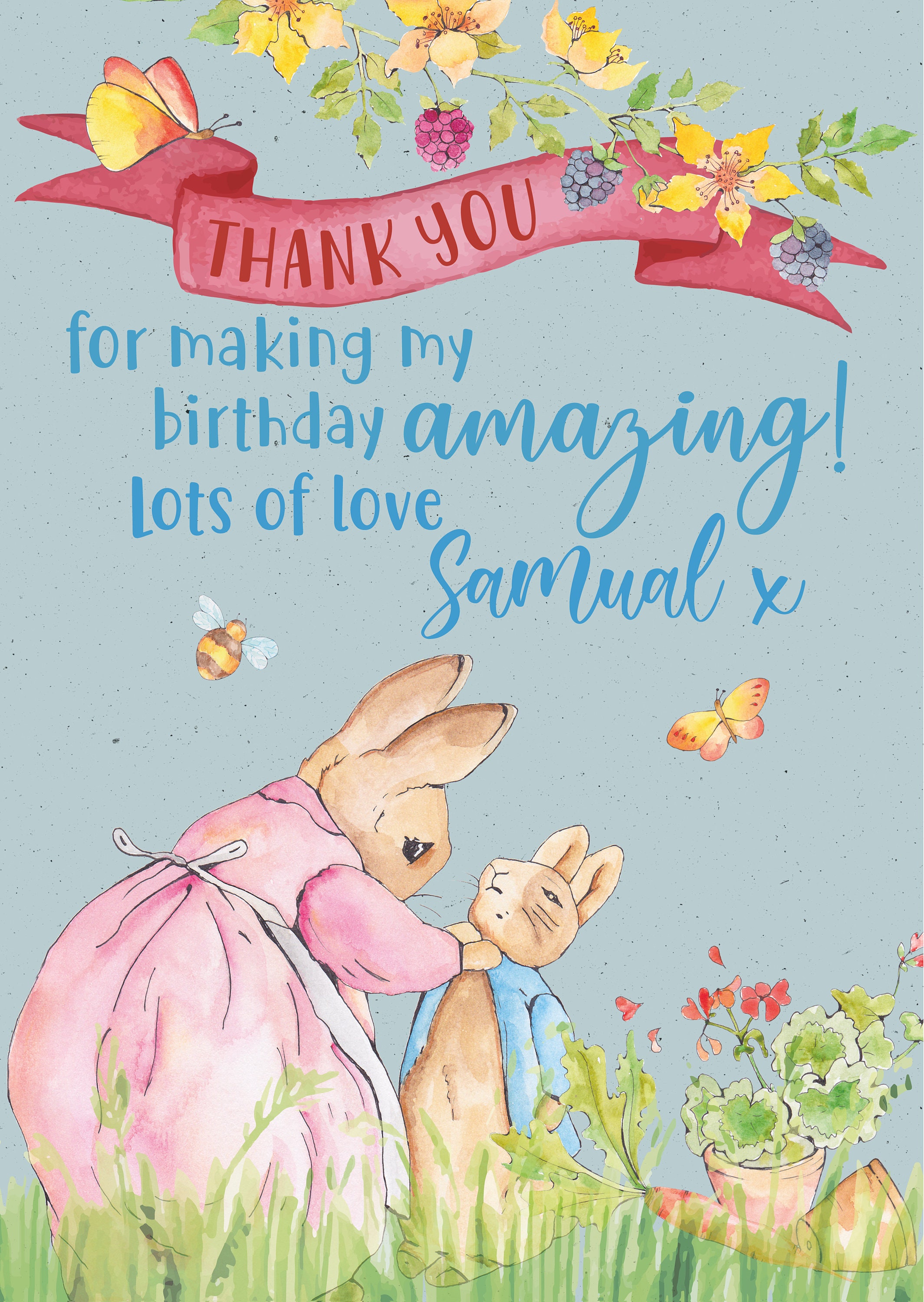 Peter Rabbit Thank You Cards, Peter Rabbit Themed Cards, Peter Rabbit ...