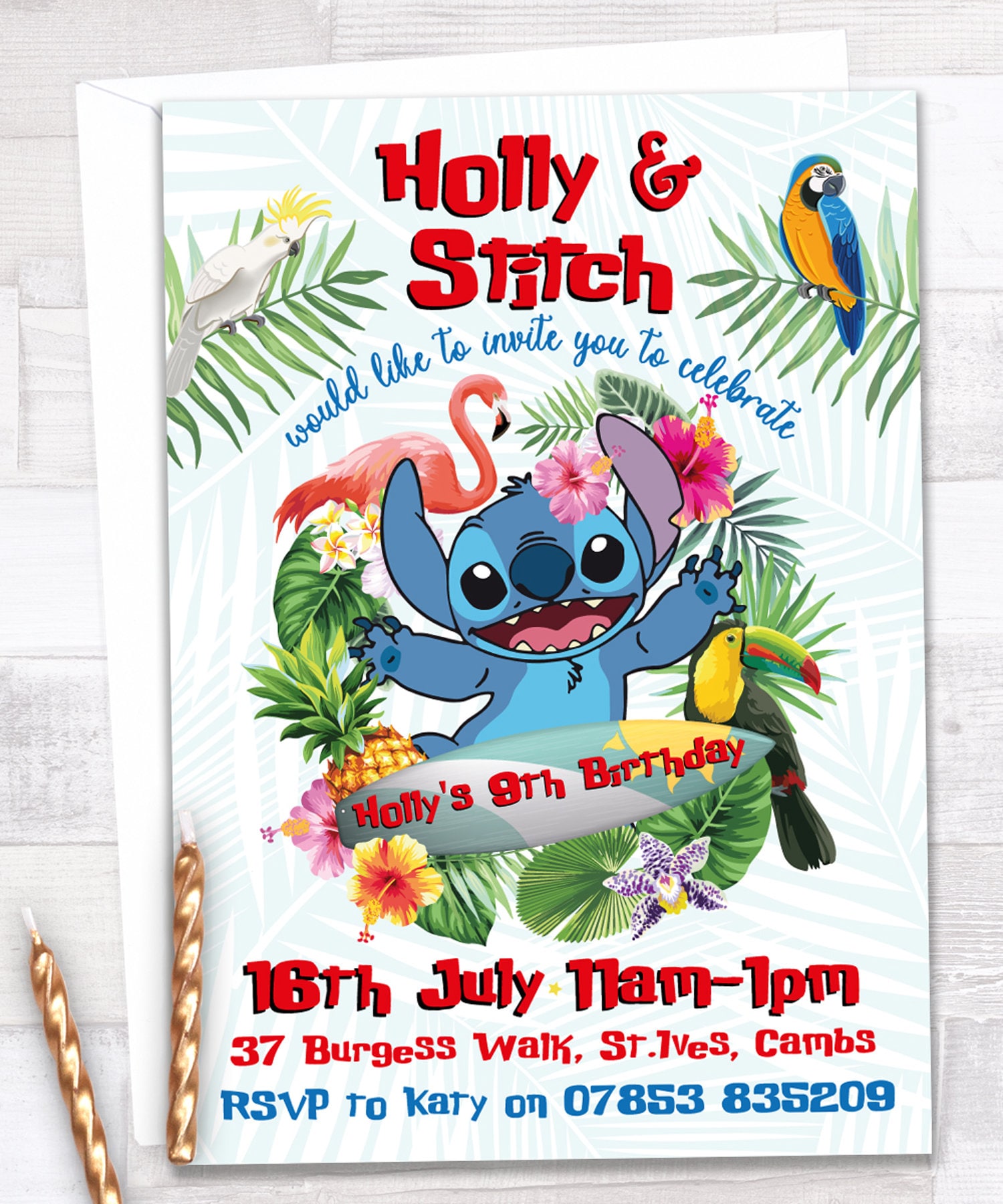 Stitch Birthday Invitation Lilo and Stitch, Kid, Boy, Girl, Disney