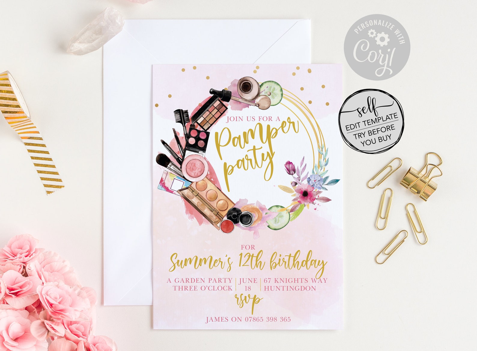 Edit Yourself Pamper Party Invitation Pamper Party Etsy France