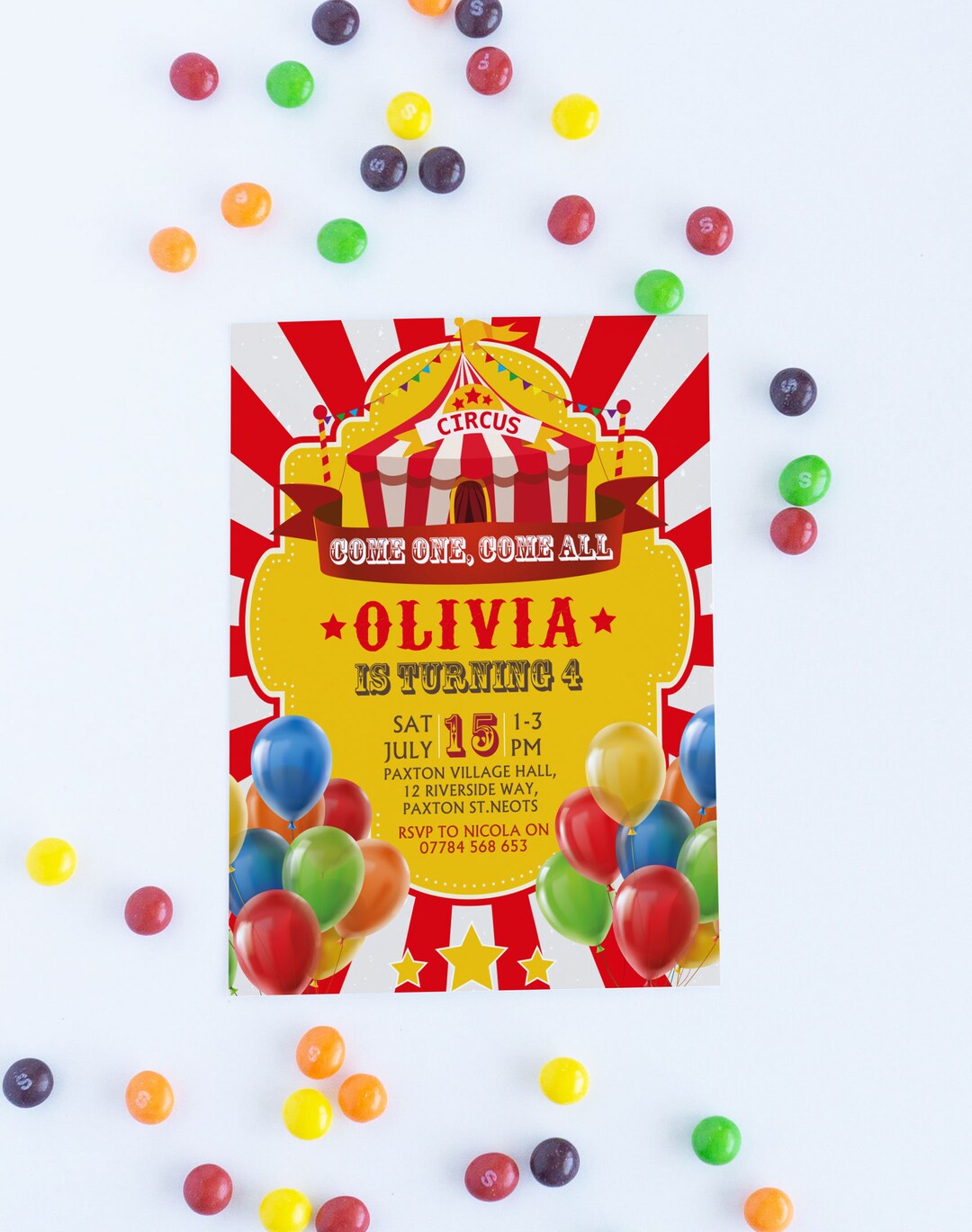 Circus Party Invitations, Circus Birthday Invitations, Greatest Show